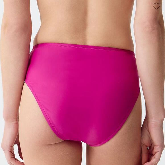 J. CREW Hallie High Waist Bikini Radiant Fuchsia *NEW* - Picture 3 of 4
